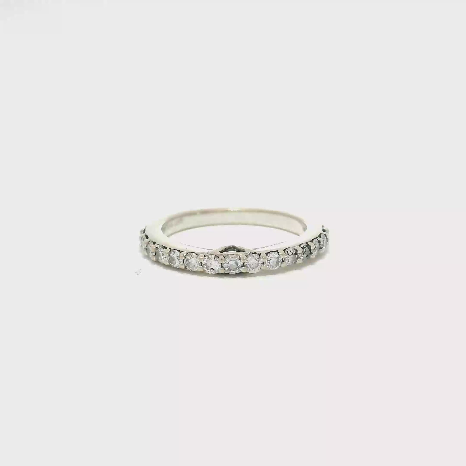 Natural Diamond Band with Sapphire Accents in 14K White Gold