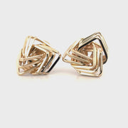 Modern Geometric Knot Earrings in 14K Yellow Gold