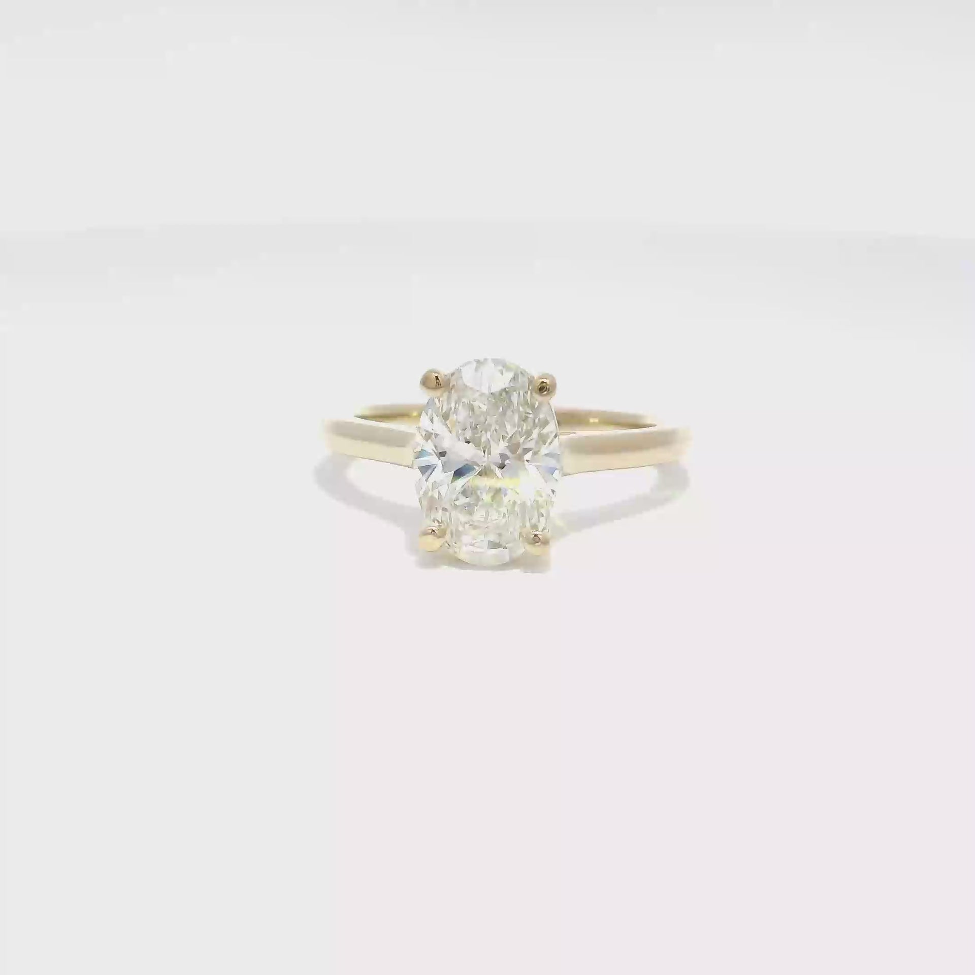 2.07ct. F VS1 Lab Grown Oval in 14K Yellow Gold Cathedral