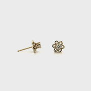 Natural Diamond Studs Set in 14K White Gold