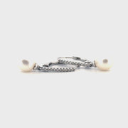 Pearl Dangle Earrings in 14K White Gold