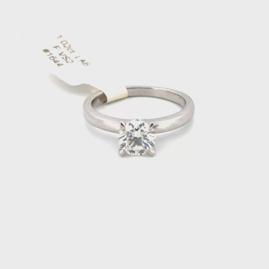 1.02 F VS2 Round Lab Grown Diamond Solitaire Engagement Set in 14k White Gold