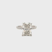 4.94 G VVS2 Lab Elongated Radiant in 14K White Gold Mounting Sz 7