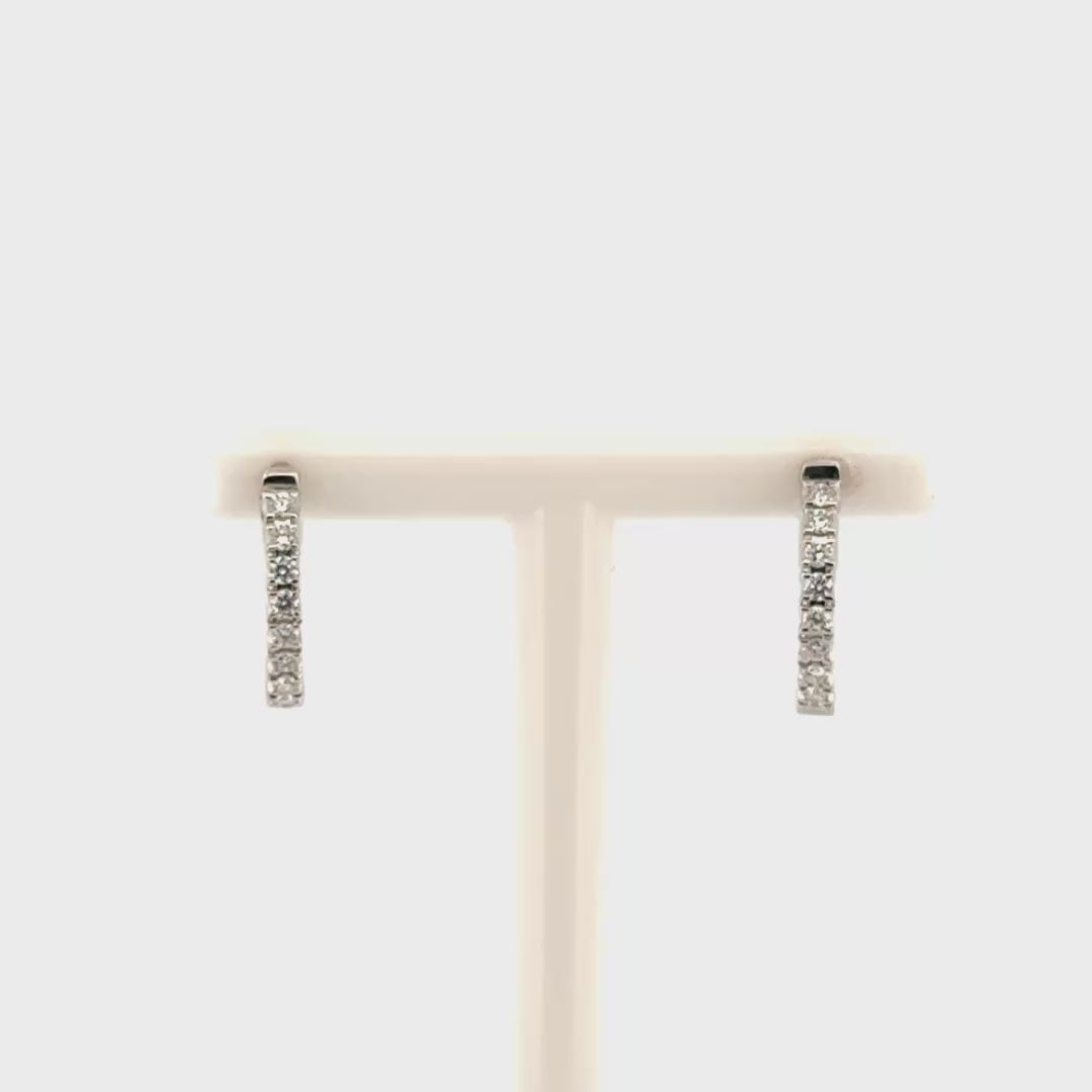 .25cttw. Natural Diamond Huggies in 14K White Gold