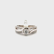 Round Natural Diamond Solitaire Set in 14K White Gold Diamond Mounting Sz 7
