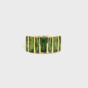 Green Tourmaline Fashion Ring in 18K Yellow Gold Sz 7