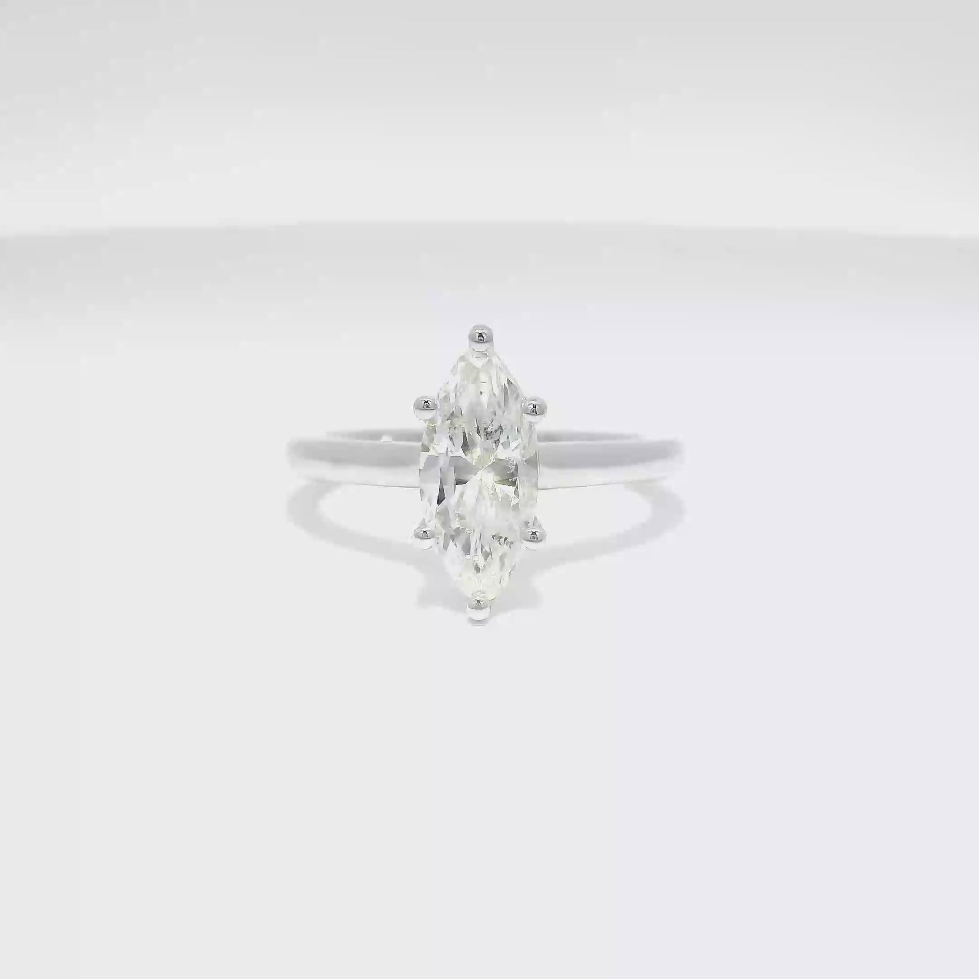 1.25ct. Natural Marquise Cut Diamond in 14K White Gold Cathedral