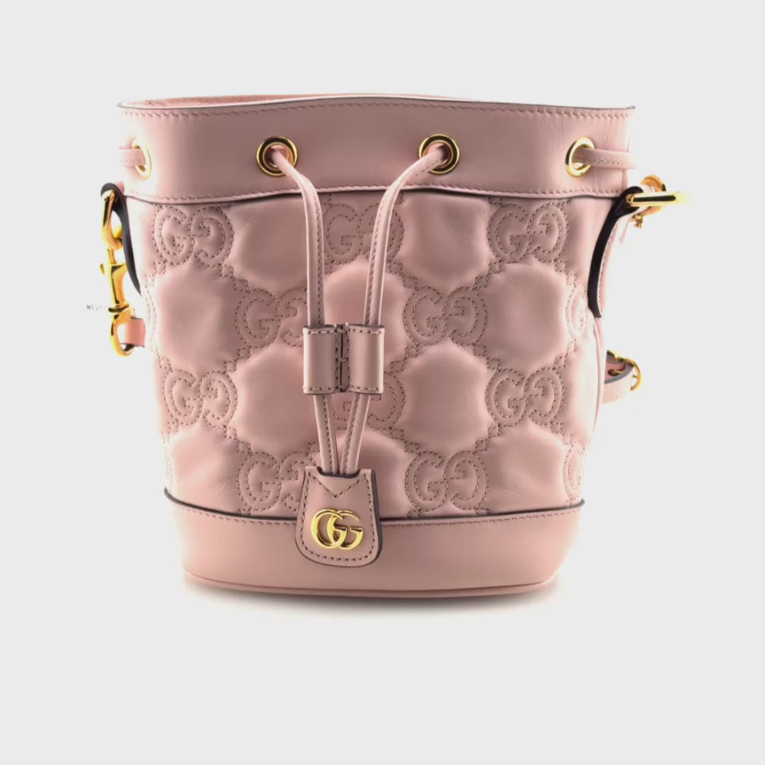 Gucci GG Matelasse Bucket Bag Pink
