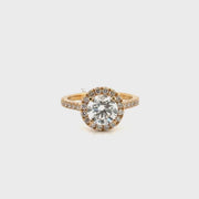 1.79ct. E VVS2 Round Lab Grown Diamond Set in Halo Sz 7