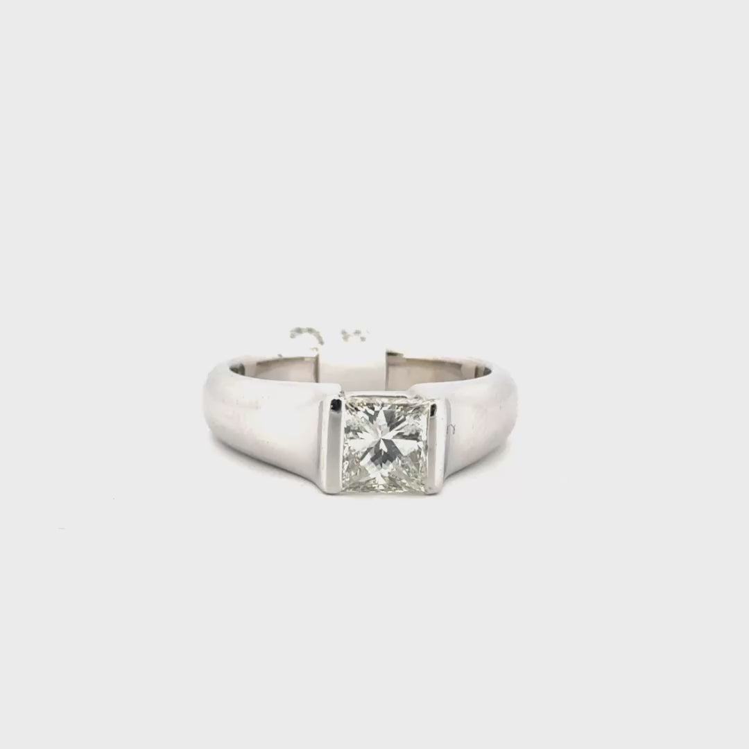 1.5ct. Natural Princess Cut Diamond Engagement Set in 14K White Gold