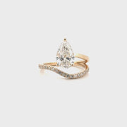 2.09 E VS1 Lab Grown Pear Shape Diamond Bypass Ring Set in 14K Yellow Gold Sz 7