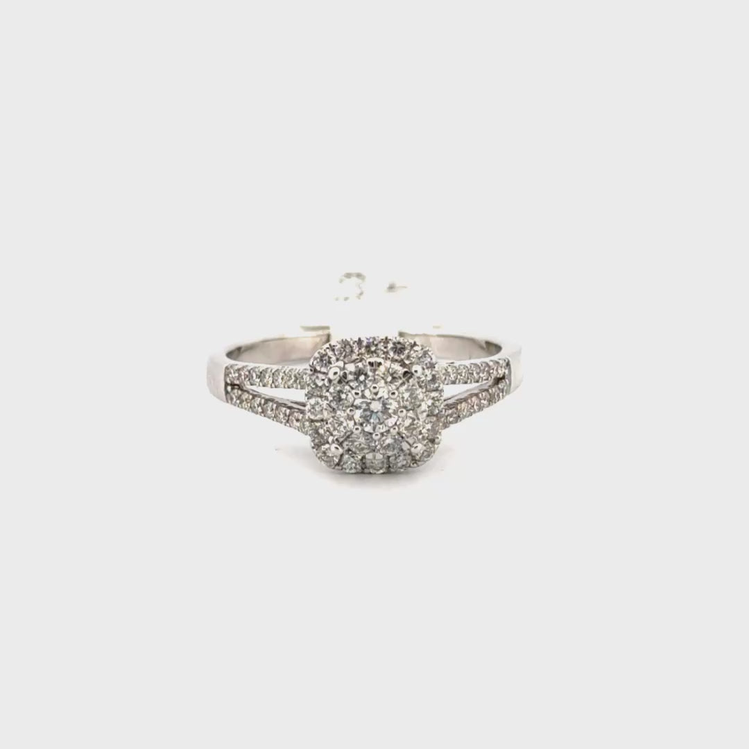 Natural Diamond Engagement Ring Set in 14K White Gold