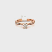 Natural Oval Diamond Engagement Ring Set in 14K Rose Gold Sz 7