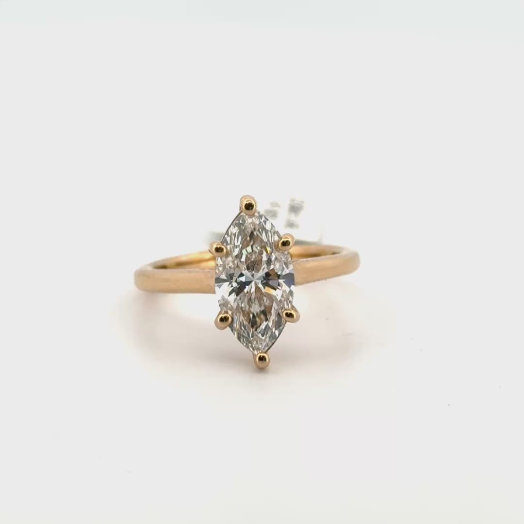 2.09ct. Lab Grown Marquise Cut Diamond Solitaire Engagement Ring