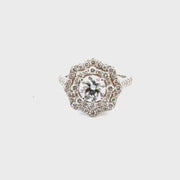 2.5cttw. E VS2 Lab Grown Round Set in 14k White Gold Sz 5.5