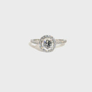 1ct. Natural Diamond Round in 14K White Gold Diamond Mounting Sz 7