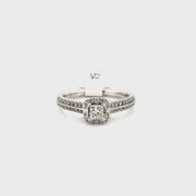 Princess Cut Diamond Engagement Ring Set in 14K White Gold Sz 8
