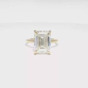 6.1ct. E VS1 Lab Grown Emerald Cut Diamond Engagement Ring in 14K Yellow Gold Sz 7