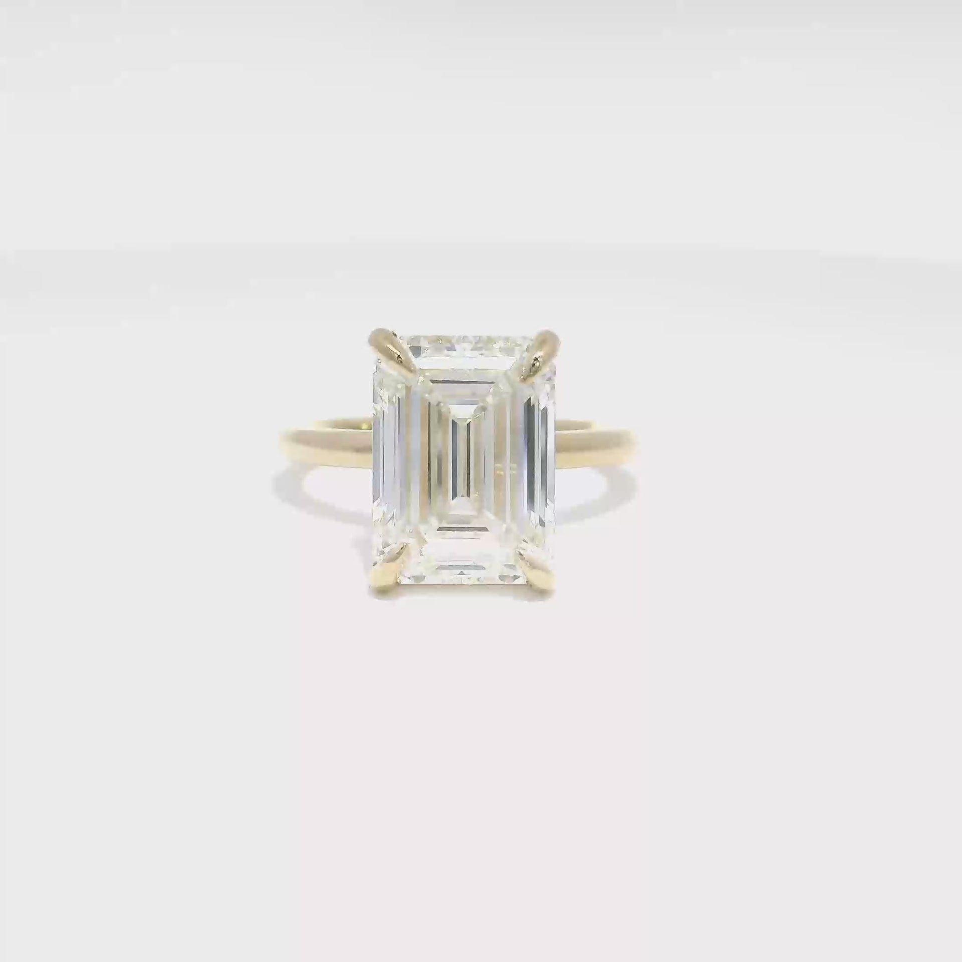 6.1ct. E VS1 Lab Grown Emerald Cut Diamond Engagement Ring in 14K Yellow Gold