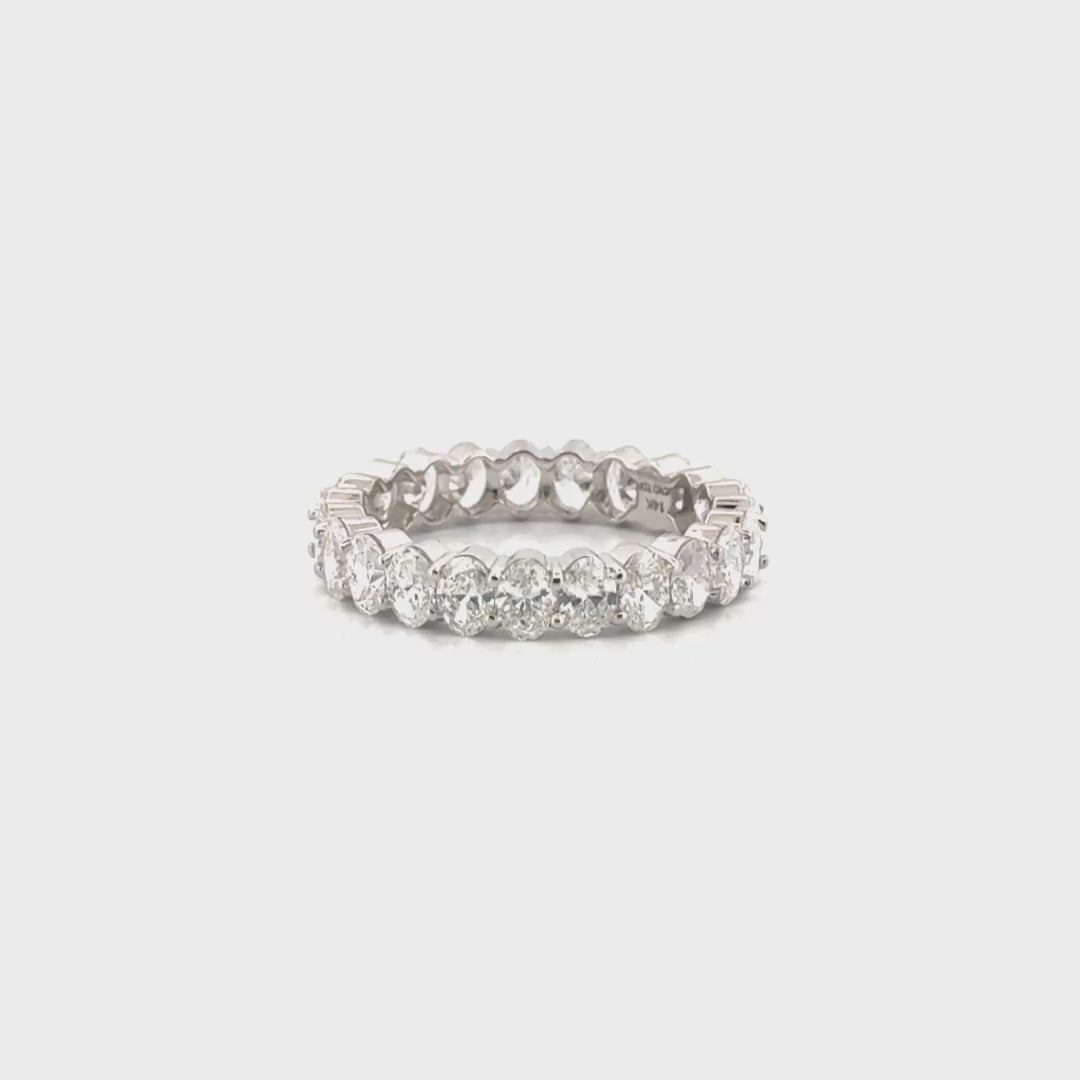 3.90cttw. Oval Shape Lab Grown Diamond Eternity Band in 14K White Gold