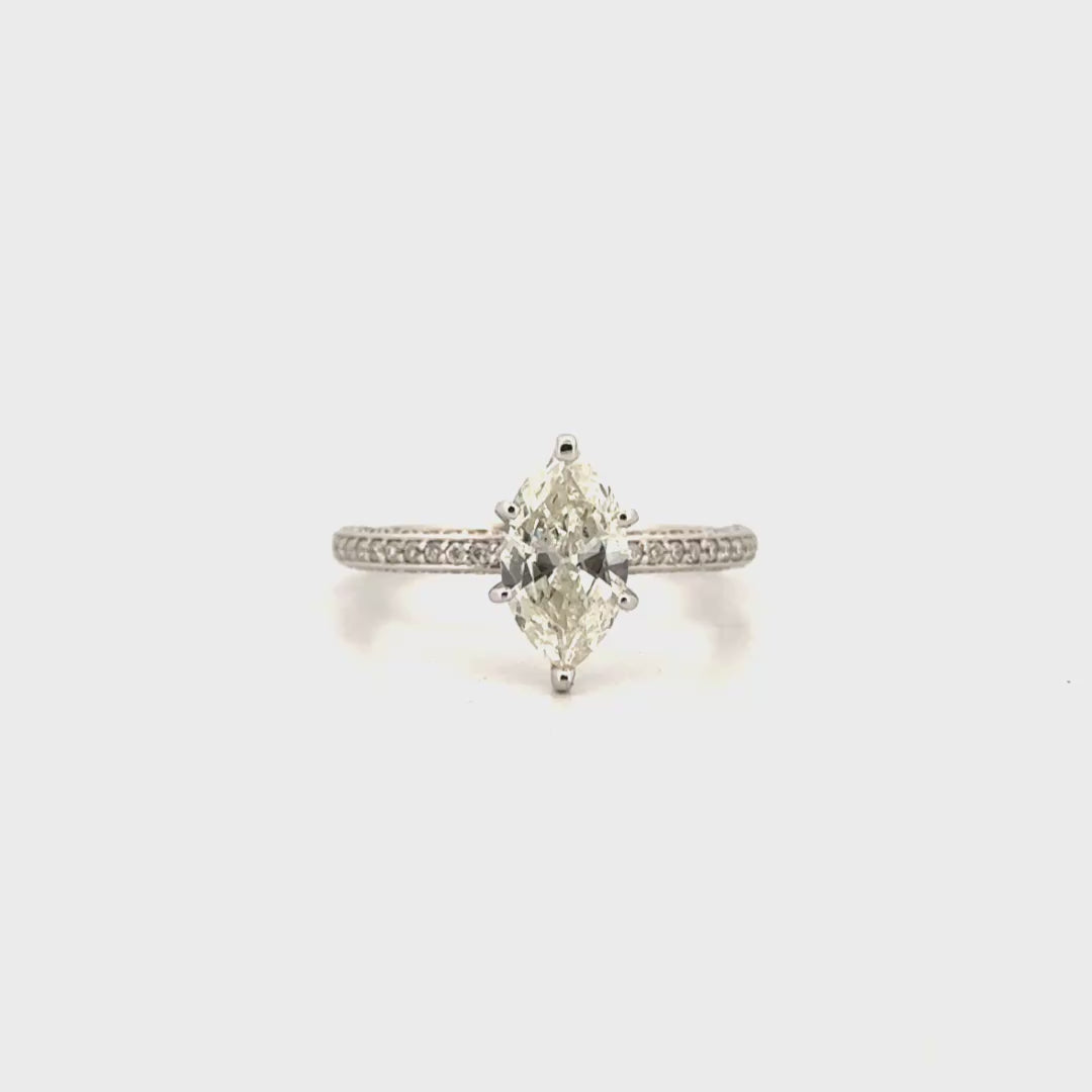 1.15ct. Marquise Cut Diamond Engagement Ring in 14K White Gold