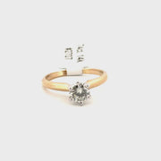 .74ct Natural Round Diamond Solitaire Set in 14K Yellow Gold Sz 7.5