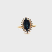 1.76ct. Natural Blue Sapphire Ring Set in 14K Yellow Gold Diamond Mounting Sz 6.75