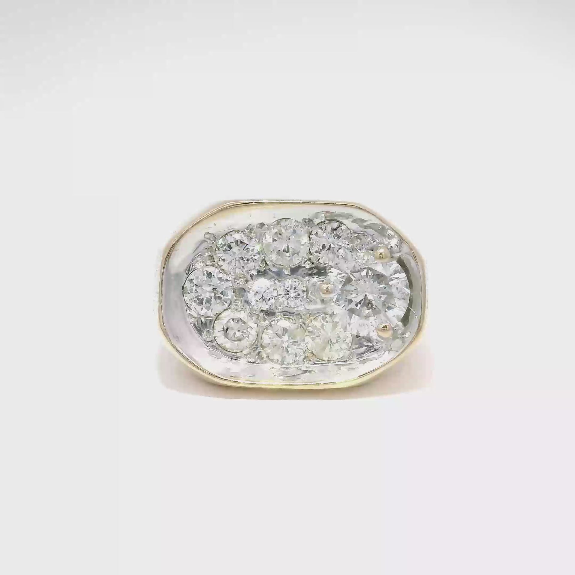 3cttw. Natural Diamond Men's Ring in 14K Yellow Gold