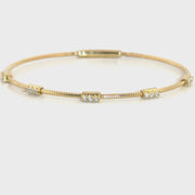 .25cttw. Diamond Flexible Bangle in 14K Yellow Gold