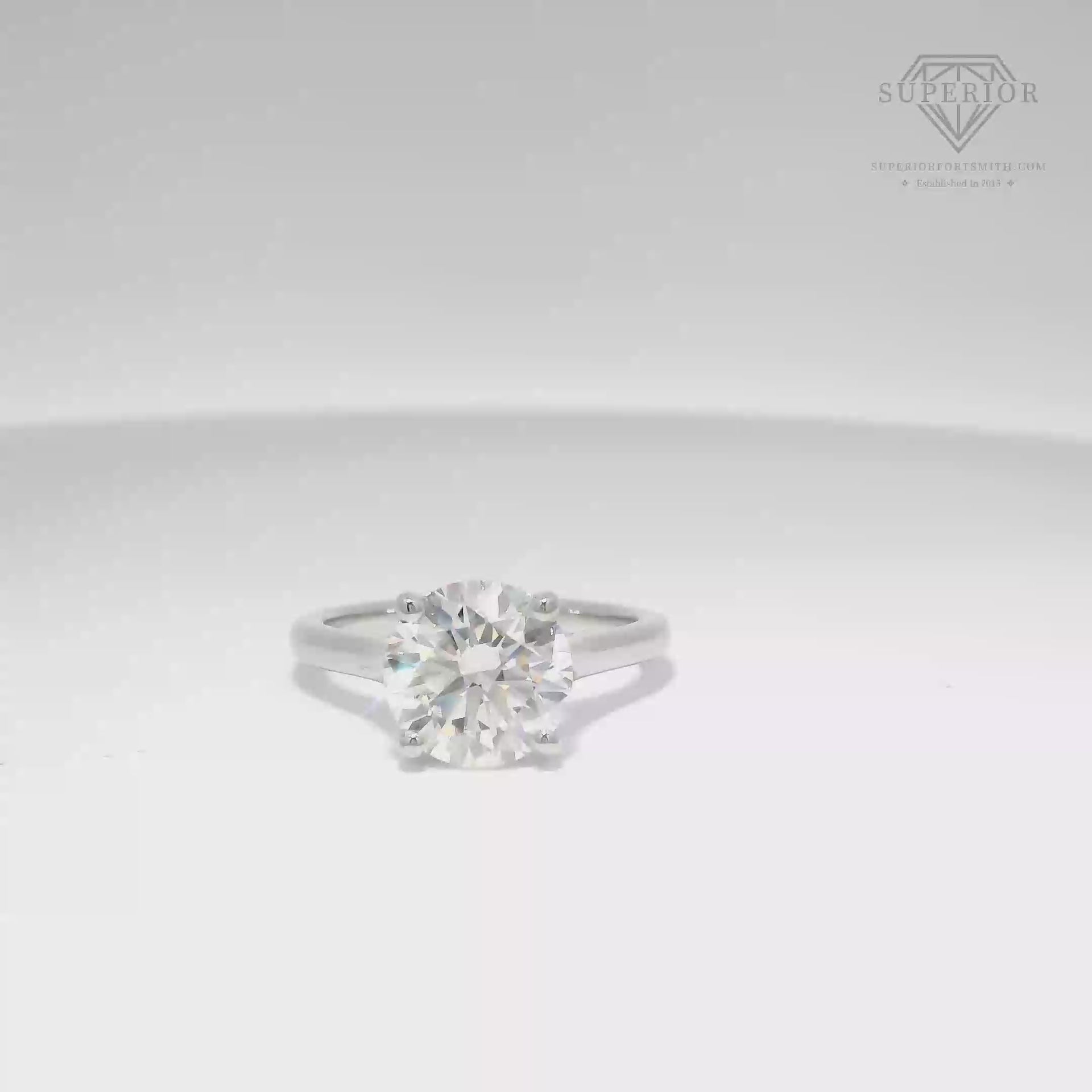 3.01ct. F VVS2 Lab Grown Round Diamond in 14K White Gold Cathedral