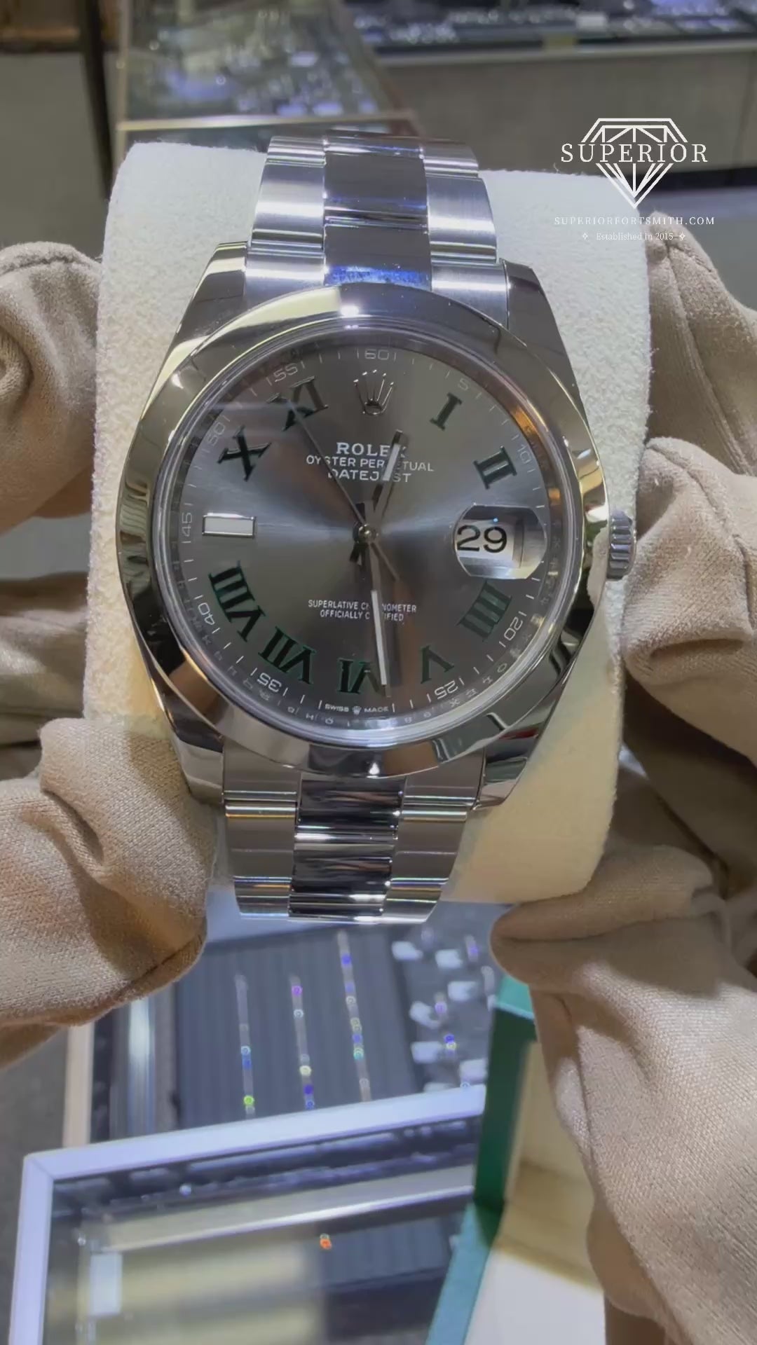 41mm Rolex Datejust Wimbledon Smooth Bezel Oyster Band (2021)