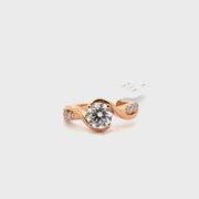 1.06ct. D VVS2 Lab Grown Round Diamond Set in 14K Rose Gold Sz 5.5