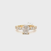 2.07ct. E VVS2 Lab Grown Emerald Cut Diamond on 10pt 14K Yellow Gold Band Sz 7