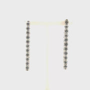 2.08cttw Natural Diamond Geometric J Hoop Style Earrings in 18K White Gold