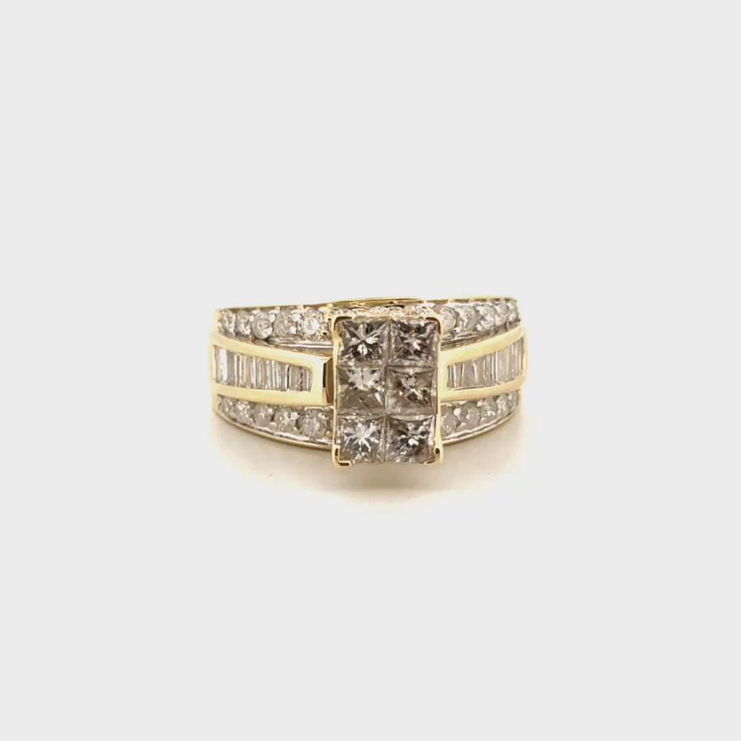 Natural Diamond Ring in 14K Yellow Gold