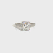 Natural Princess Cut Diamond Engagement Ring in 14K White Gold Sz 7