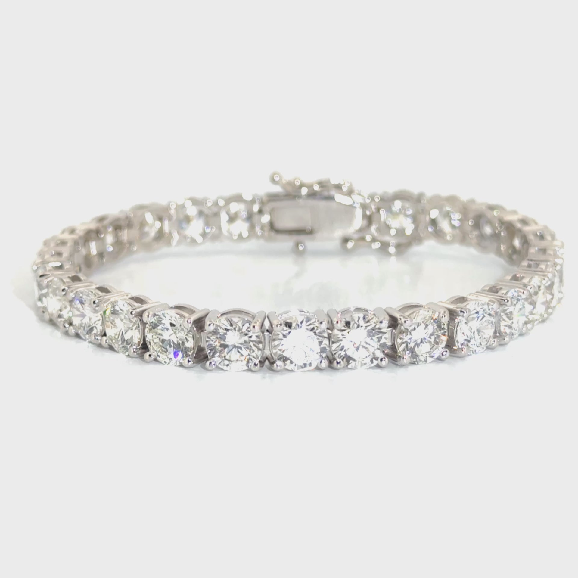 22.50cttw. Lab Grown Round Diamond Tennis Bracelet in 14K White Gold 7"