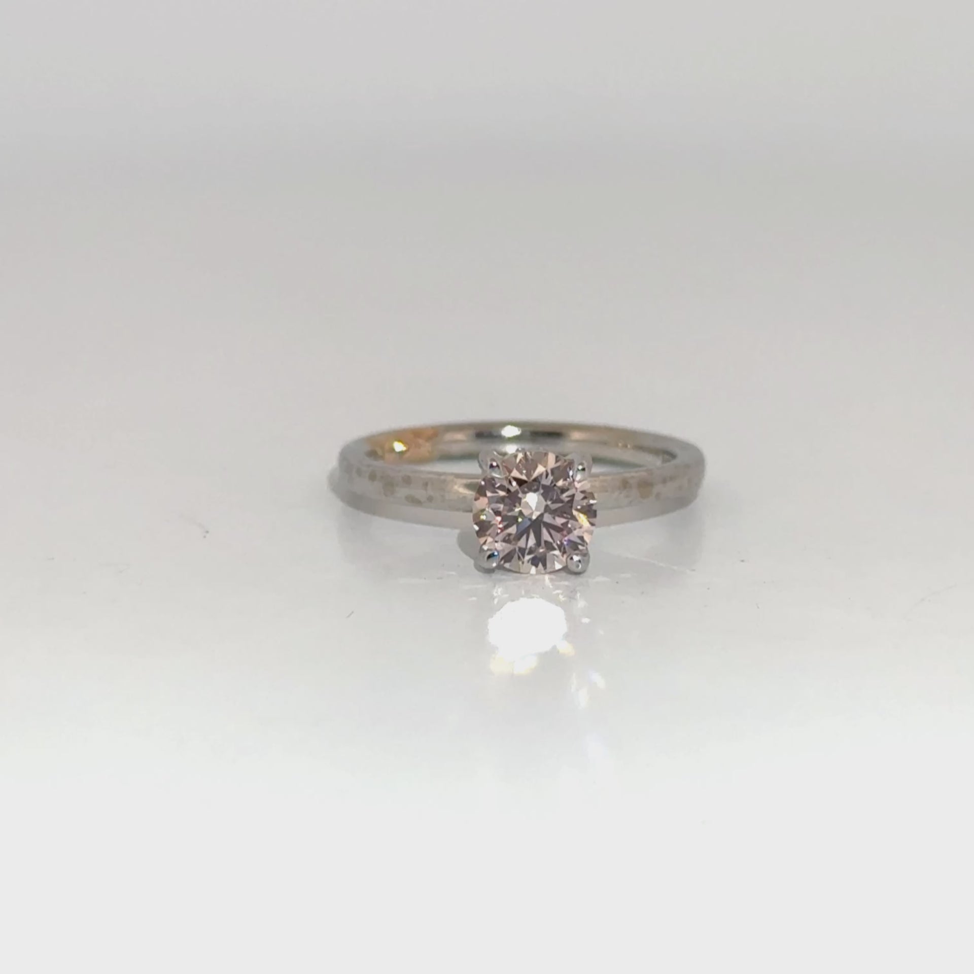 1.01ct. Lab Grown Round SI1 Fancy Light Pink LG635485743 in 14K White Gold Hidden Halo