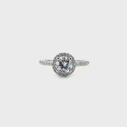 1.03ct. Round Set in 14K White Gold Halo