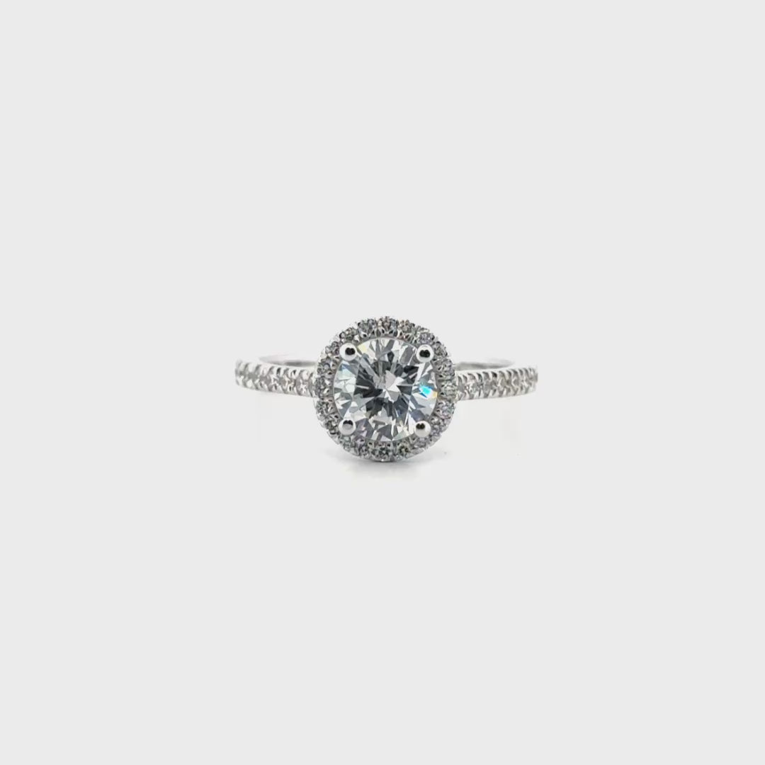 1.03ct. Round Set in 14K White Gold Halo