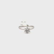 .96ct. Natural Diamond Solitaire Set in 14K White Gold Sz 7