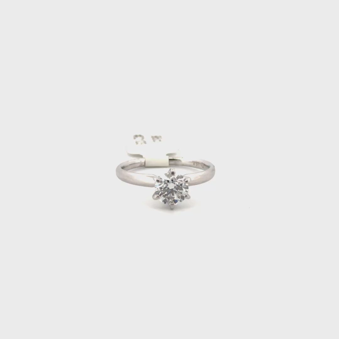 .96ct. Natural Diamond Solitaire Set in 14K White Gold