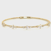 .60cttw. Diamond Flexible Bangle in 14K Yellow Gold