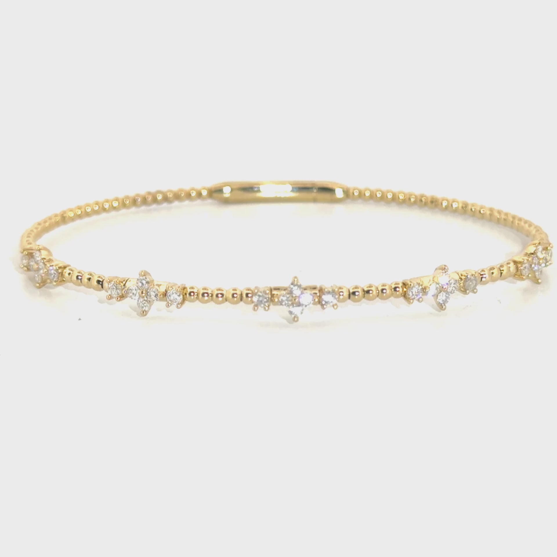 .60cttw. Diamond Flexible Bangle in 14K Yellow Gold