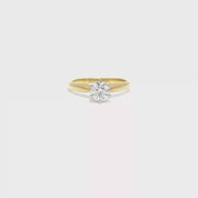 Approx .50ct Natural Diamond Round in 18K Yellow Gold Sz 5.5