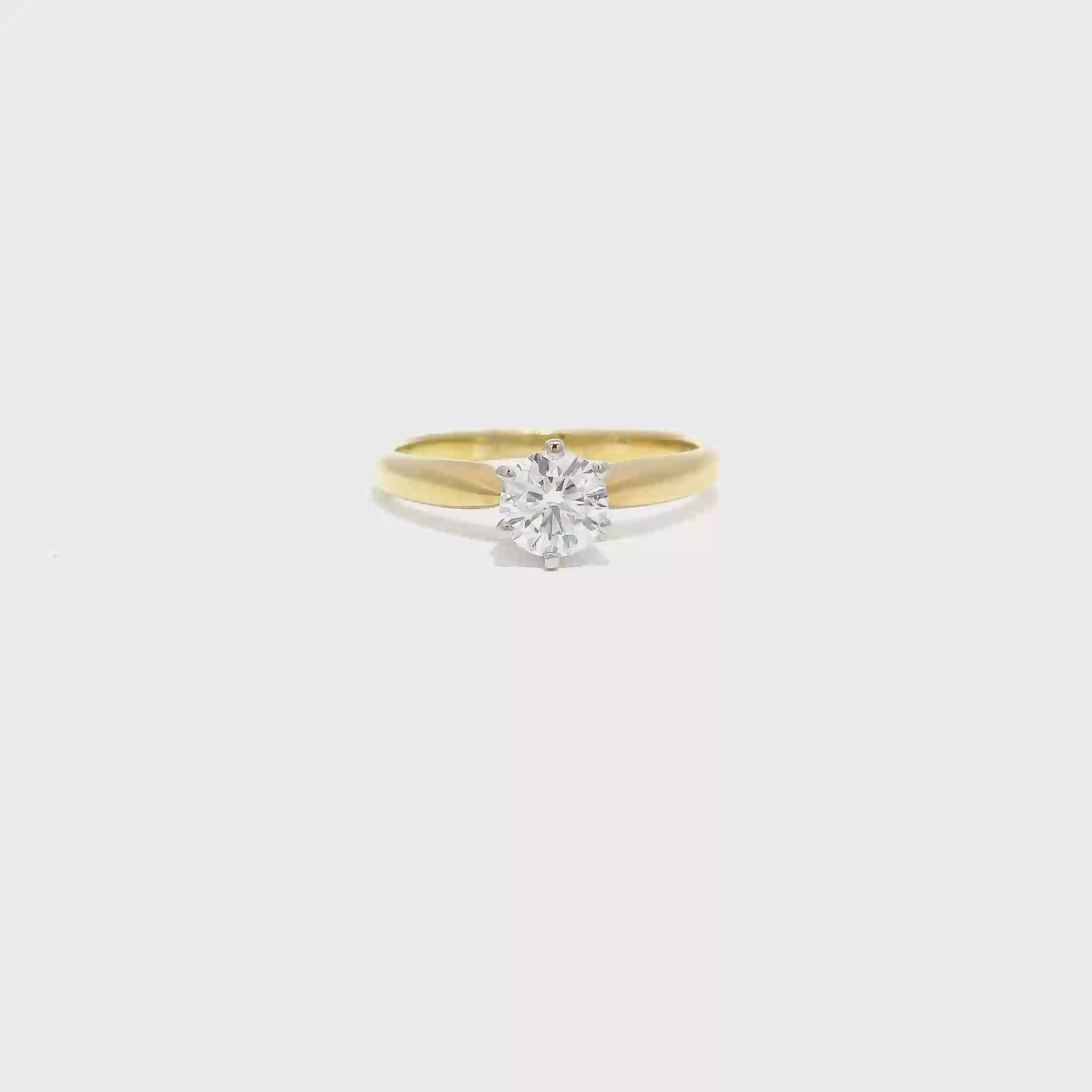 Approx .50ct Natural Diamond Round in 18K Yellow Gold