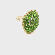 4.44cttw. Green Tsavorite Ring Set in 14K Yellow Gold Sz 10