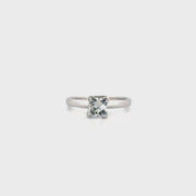 Approximately 1ct. Natural Princess Cut Diamond Set in 14K White Gold Sz 6