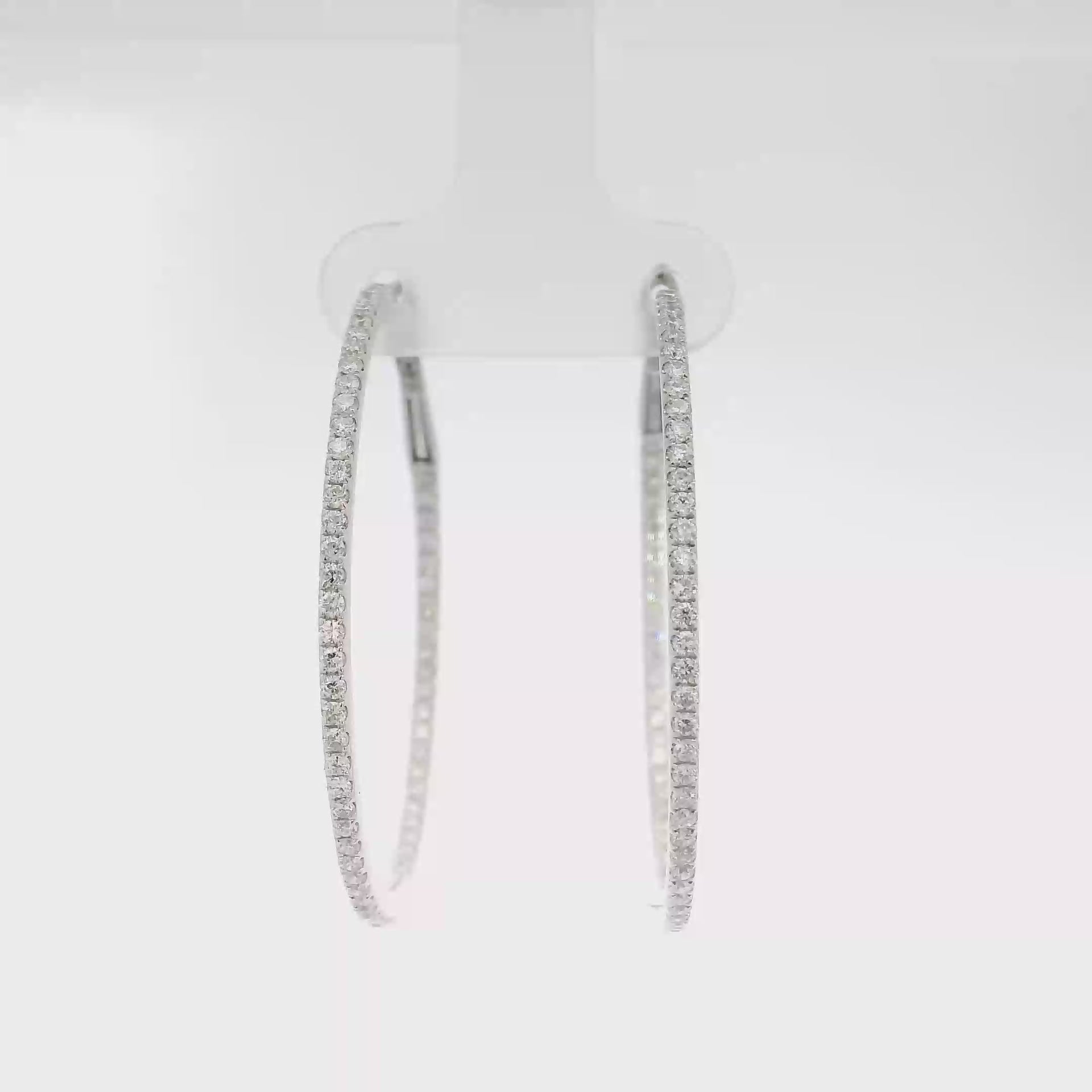 1.5cttw. Natural Diamond In N Out Hoop Earrings in 18K White Gold