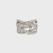 Natural Diamond Fashion Ring in 14K White Gold Sz 6.5